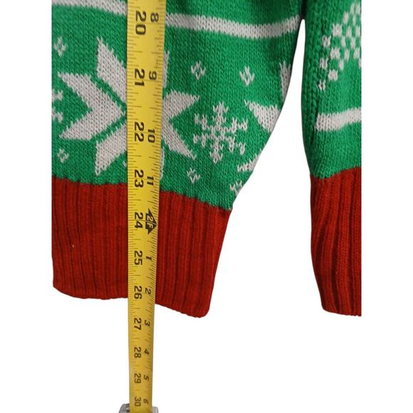 Dr. Seuss The Grinch Ugly Christmas Sweater Men's Size L 42-44 Green Long Sleeve - Picture 8 of 11